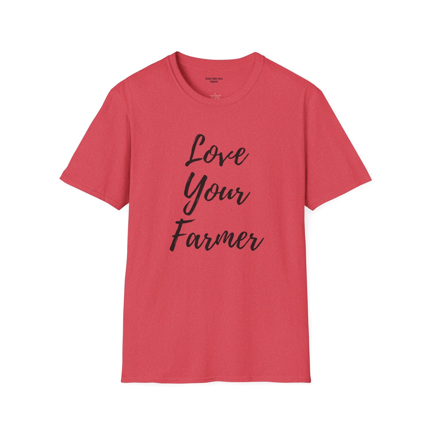 Love Your Farmer Unisex Softstyle T-Shirt - Cozy Gift for Farmers & Agriculture Supporters