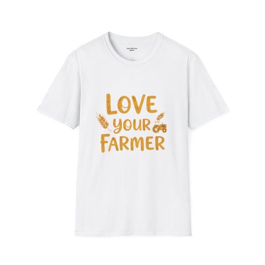 Love Your Farmer Tractor T-Shirt - Cozy Gift for Farmers & Agriculture Supporters